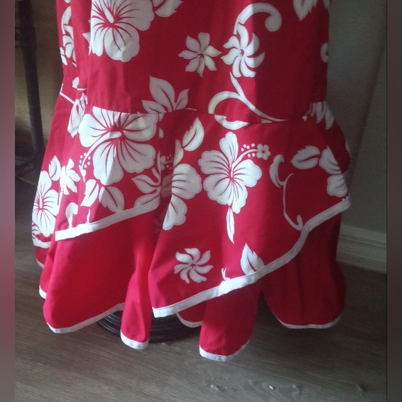 Vintage Hawaiian Maxi Dress Mumu Tropical Hibiscus - Picture 11 of 12
